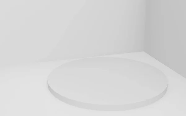 Grå Vit Ljus Cylinder Podium Minimal Studio Bakgrund Abstrakt Geometrisk — Stockfoto