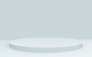3D gri, parlak silindir podyum stüdyo arka planı. Soyut 3d geometrik şekil çizimi çizimi.