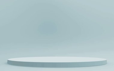 3D gri, parlak silindir podyum stüdyo arka planı. Soyut 3d geometrik şekil çizimi çizimi.