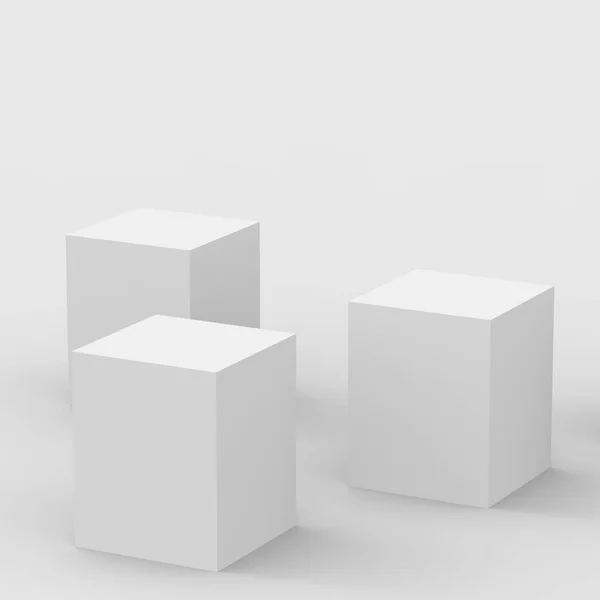 Gris Cubo Blanco Caja Podio —  Fotos de Stock