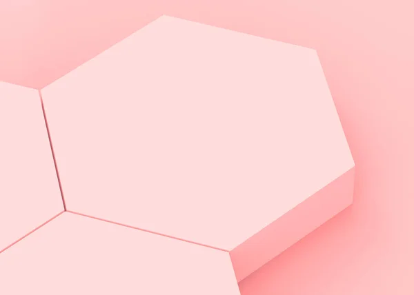 Абстрактний Рожевий Шестикутник Подіум Мінімальний Студійний Фон Візуалізація Єктів Геометричної — стокове фото