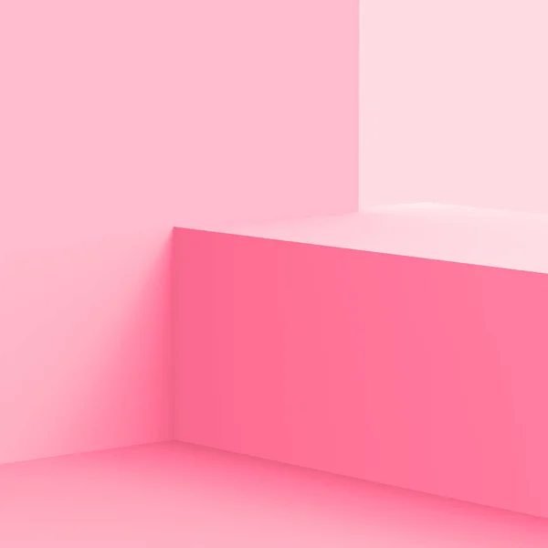 Pink Cube Box Podium Minimal Scene Studio Background Abstract Geometric — Stock Photo, Image