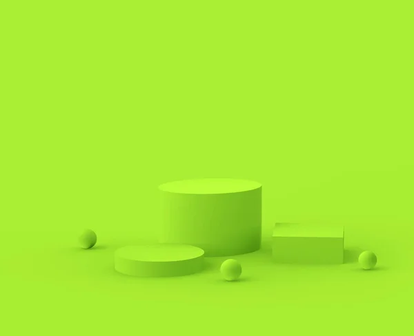 Green Podium Minimal Studio Background Abstract Geometric Shape Object Illustration — Stock Photo, Image