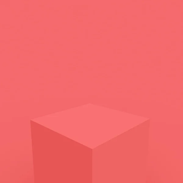 Rózsaszín Korall Színpadi Pódium Jelenet Minimális Stúdió Háttér Absztrakt Geometriai — Stock Fotó