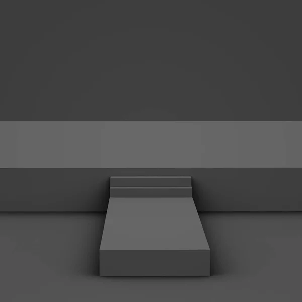 Black Gray Cube Box Podium — Stock Photo, Image