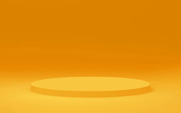 Sarı Silindir Podyum Minimum Stüdyo Arkaplanı Soyut Geometrik Şekil Çizimi — Stok fotoğraf
