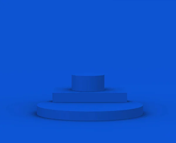 Blue Podium Modern Minimal Design Studio Background Abstract Geometric Shape — Stock Photo, Image