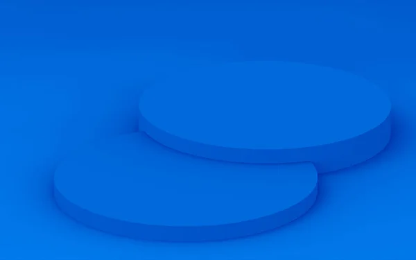 Modrý Válec Pódium Minimální Studio Pozadí Abstraktní Vykreslení Geometrického Tvaru — Stock fotografie