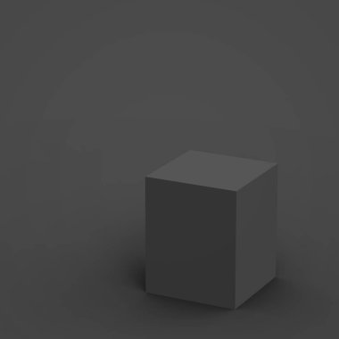 3D siyah gri küp ve kutu podyumu