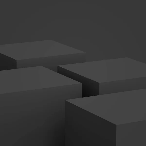 Black Gray Cube Box Podium — Stock Photo, Image