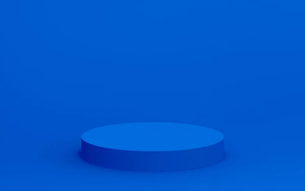 Blue Cylinder Podium Minimal Studio Background Abstract Geometric Shape Object — Stock Photo, Image