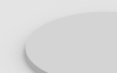 3d gri beyaz silindir podyum minimum stüdyo arkaplanı. Soyut 3d geometrik şekil çizimi çizimi.