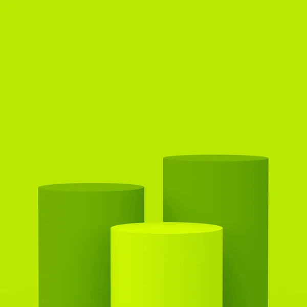 Green Cylinder Podium Minimal Studio Background Abstract Geometric Shape Object — Stock Photo, Image