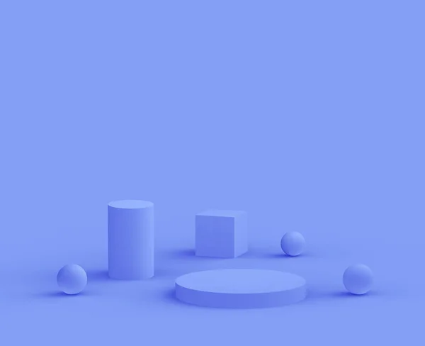 Royal Niebiesko Fioletowy Platforma Minimalne Tło Studio Abstrakcyjny Geometryczny Kształt — Zdjęcie stockowe