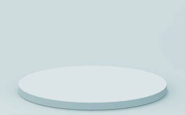 3D gri, parlak silindir podyum stüdyo arka planı. Soyut 3d geometrik şekil çizimi çizimi.