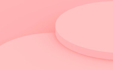 3D pembe silindir podyum minimum stüdyo arkaplanı. Soyut 3d geometrik şekil çizimi. Sevgililer Günü ürünü için göster.