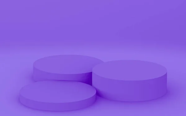 Lila Violett Cylinder Podium Minimal Studio Bakgrund Abstrakt Geometrisk Form — Stockfoto