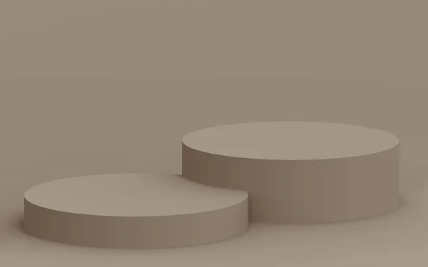 Brun Cylinder Podium Minimal Studio Bakgrund Abstrakt Geometrisk Form Objekt — Stockfoto