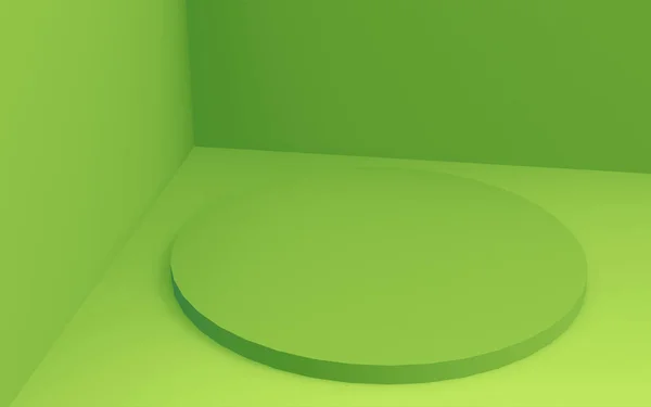 Yeşil Silindir Podyum Stüdyo Arkaplanı Soyut Geometrik Şekil Çizimi Gıda — Stok fotoğraf