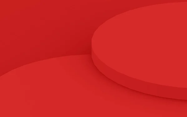 Czerwony Cylinder Podium Minimalne Tło Studio Abstrakcyjny Geometryczny Kształt Obiektu — Zdjęcie stockowe