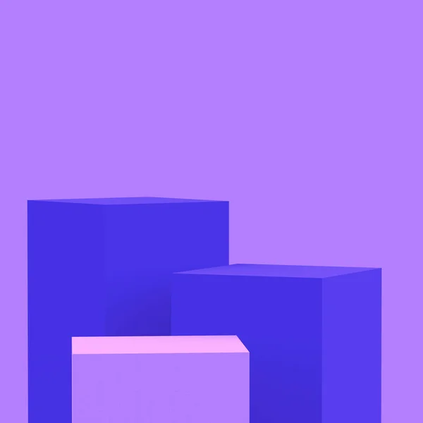 Roxo Violeta Branco Cubos Quadrado Pódio Mínimo Estúdio Fundo Abstrato — Fotografia de Stock