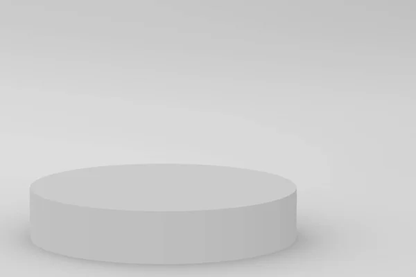 Gris Blanc Cylindre Podium Fond Studio Minimal Abstrait Géométrique Forme — Photo