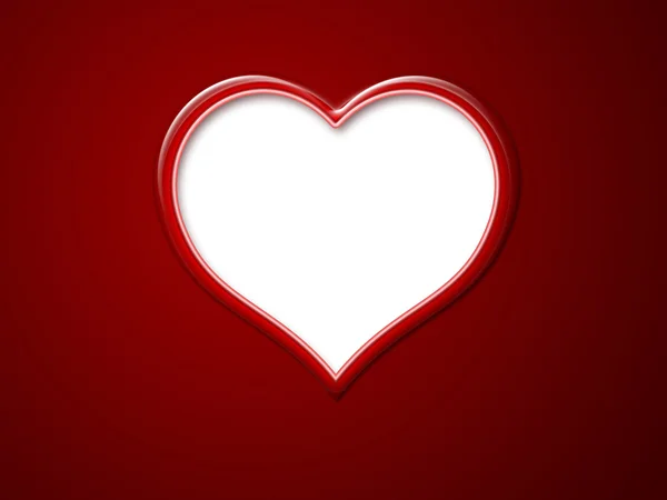 Çerçeve ile basit beyaz kalp — Stok fotoğraf