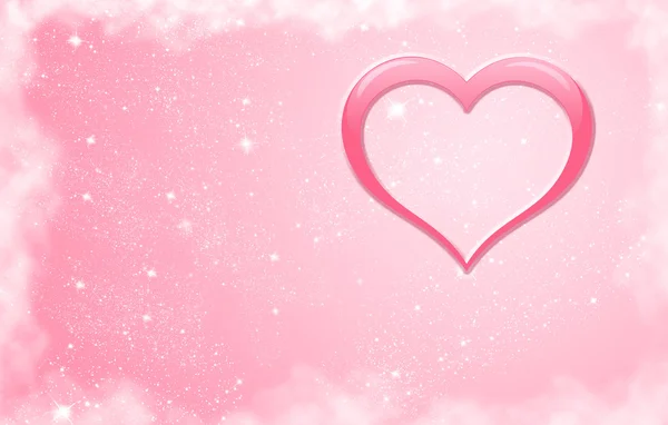 Pink heart with stars — Stock Photo, Image