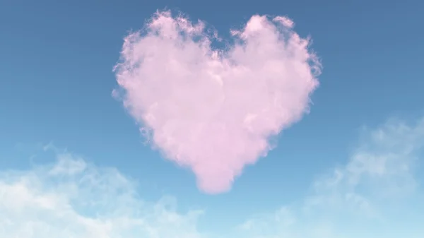 Corazón rosado de las nubes — Foto de Stock