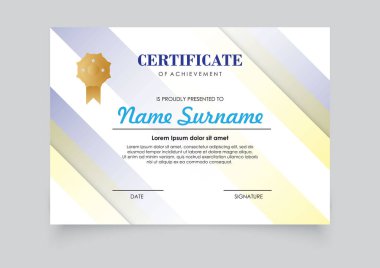 Modern sertifika şablonu gradyan renk tasarımı. Baskı için kolay.