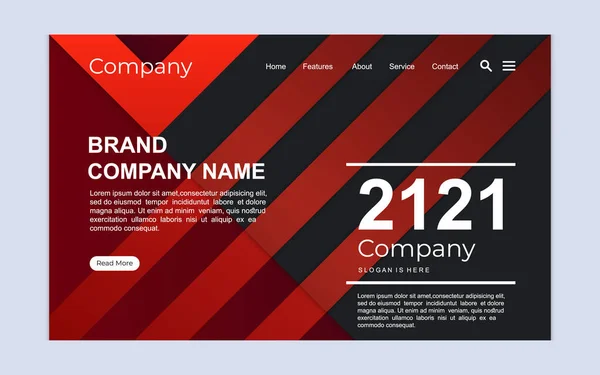 Moderne Corporate Landing Page Design Vorlage — Stockvektor