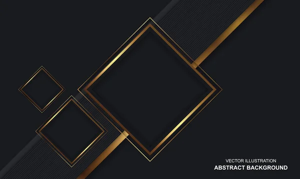 Contexto Abstrato Moderno Luxo Preto Dourado — Vetor de Stock