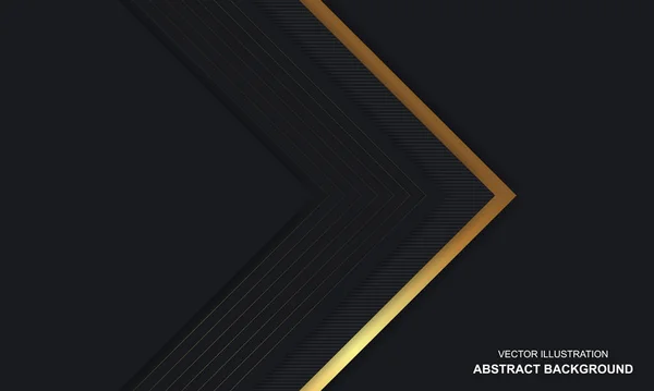 Illustratie Vector Grafisch Van Abstract Achtergrond Luxe Zwart Overlappen Lagen — Stockvector