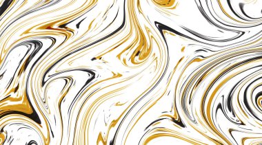 Siyah, beyaz ve altın renkli vuruşlarla soyut desenler mermer sıvının dokusu