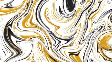 Siyah, beyaz ve altın renkli vuruşlarla soyut desenler mermer sıvının dokusu