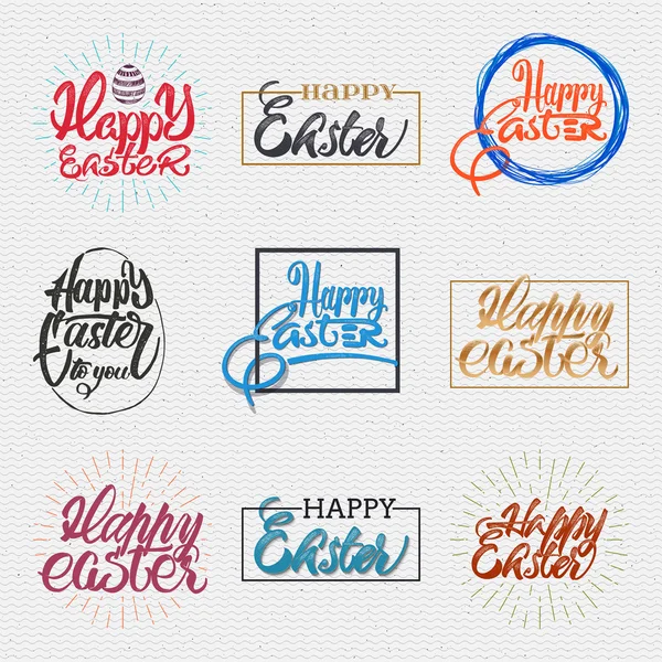 Ensemble de lettrage Joyeuse Pâques — Image vectorielle