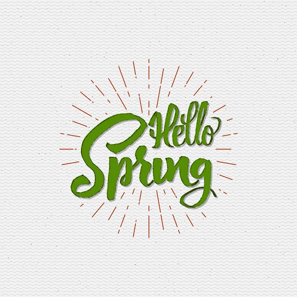 Hola caligrafía de letras de primavera — Vector de stock