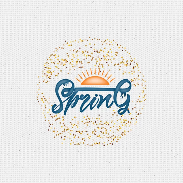 Hola caligrafía de letras de primavera — Vector de stock