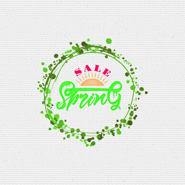 Spring sale lettering calligraphy — Stock Vector