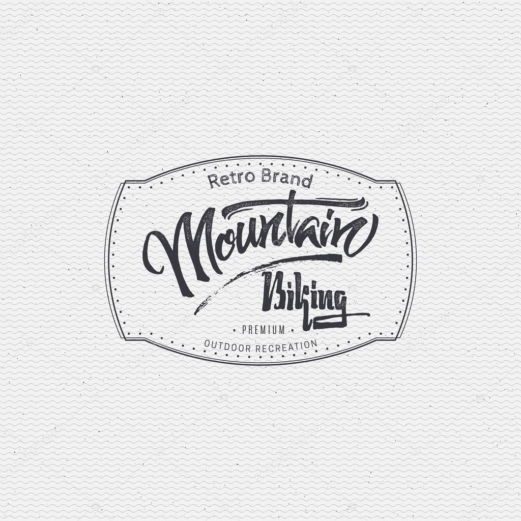 Mountain biking sign handmade differences, made using calligraphy and lettering using geometric elements ways and assembled in the badge using typographic rules