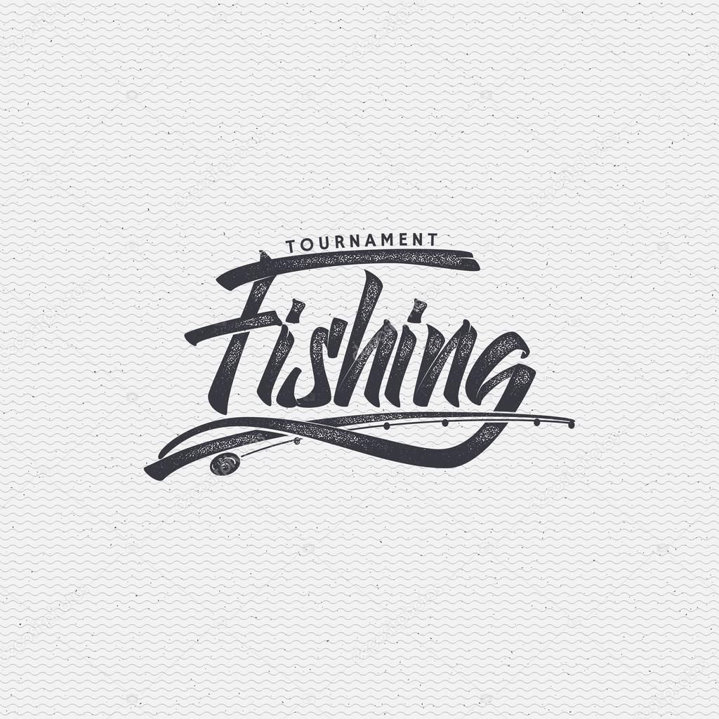 Fishing badges sign handmade differences, made using calligraphy and lettering It can be used as insignia badge logo design