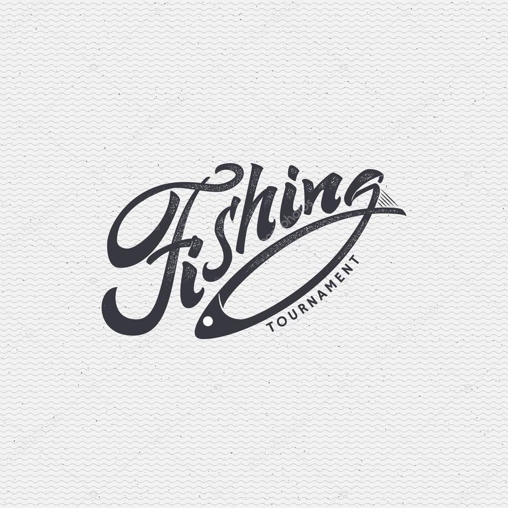 Fishing sign handmade differences, made using calligraphy and lettering using geometric elements ways and assembled in the badge using typographic rules