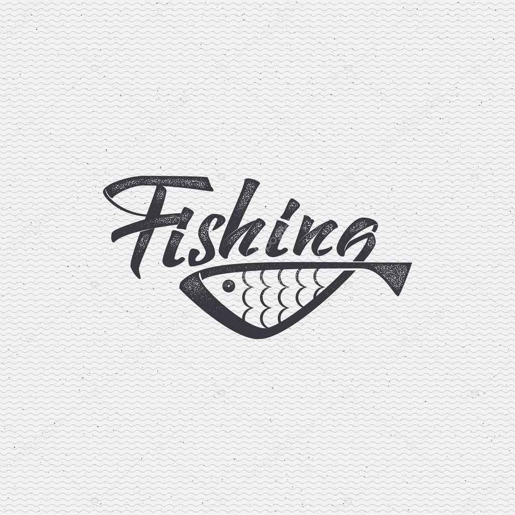 Fishing sign handmade differences, made using calligraphy and lettering using geometric elements ways and assembled in the badge using typographic rules