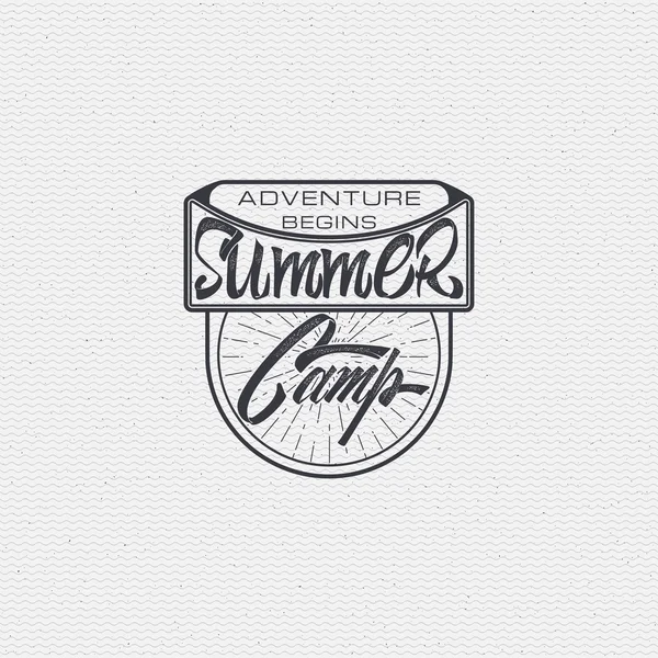 Summer Camp - badge, icon, poster, label, print, stamp, can be used in design and advertising — Stock Vector