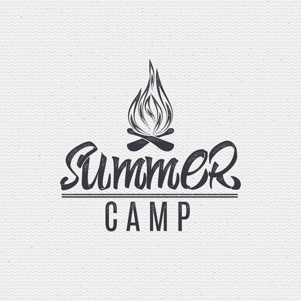 Summer Camp - badge, icon, poster, label, print, stamp, can be used in design and advertising — Stock Vector