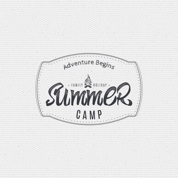 Summer Camp - badge, icon, poster, label, print, stamp, can be used in design and advertising — Stock Vector