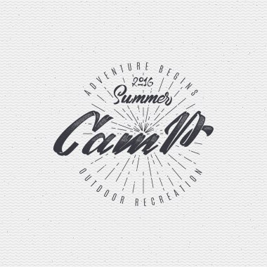 Summer Camp - badge, icon, poster, label, print, stamp, can be used in design