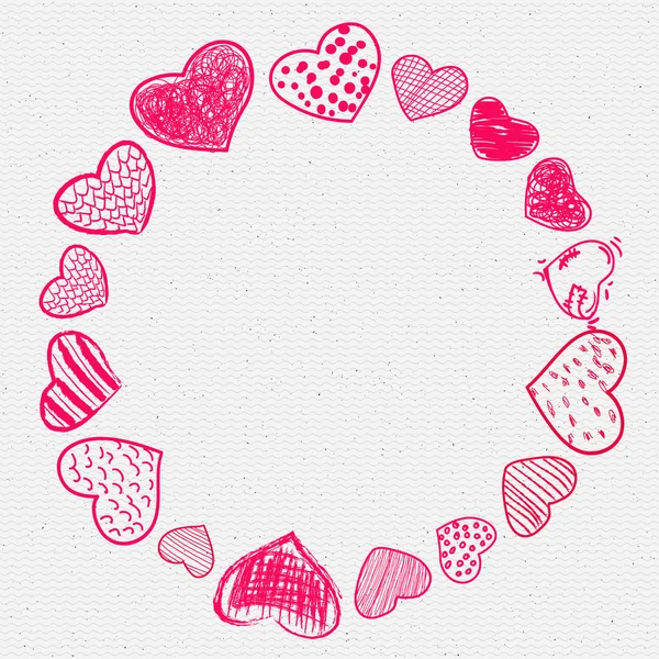 Conjunto de doodle corações quadro — Fotografia de Stock