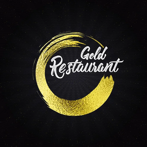 Kultaravintolan tunnus ja etiketit mihin tahansa käyttöön — kuvapankkivalokuva