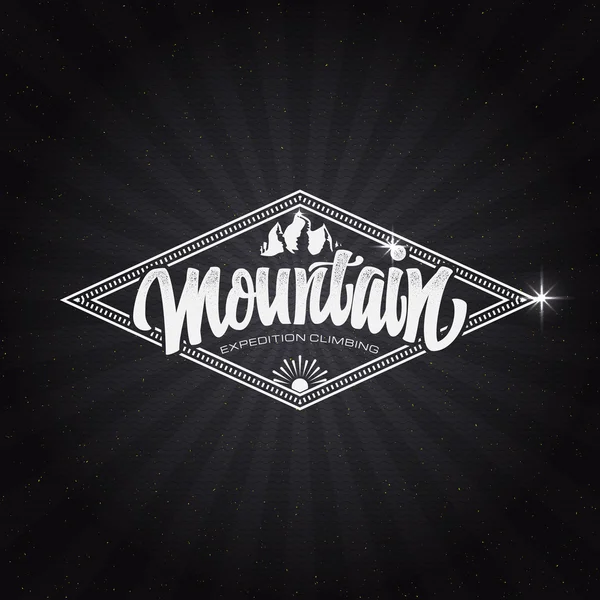 Mountain adventure and expedition insignia badges It can be used as a print on clothing, stamped business cards presentations — Stock Photo, Image